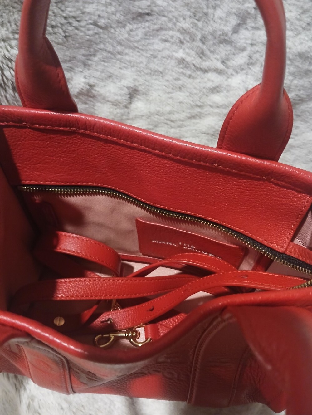 Marc Jacobs Red Leather Mini Tote Bag - Picture 2 of 3